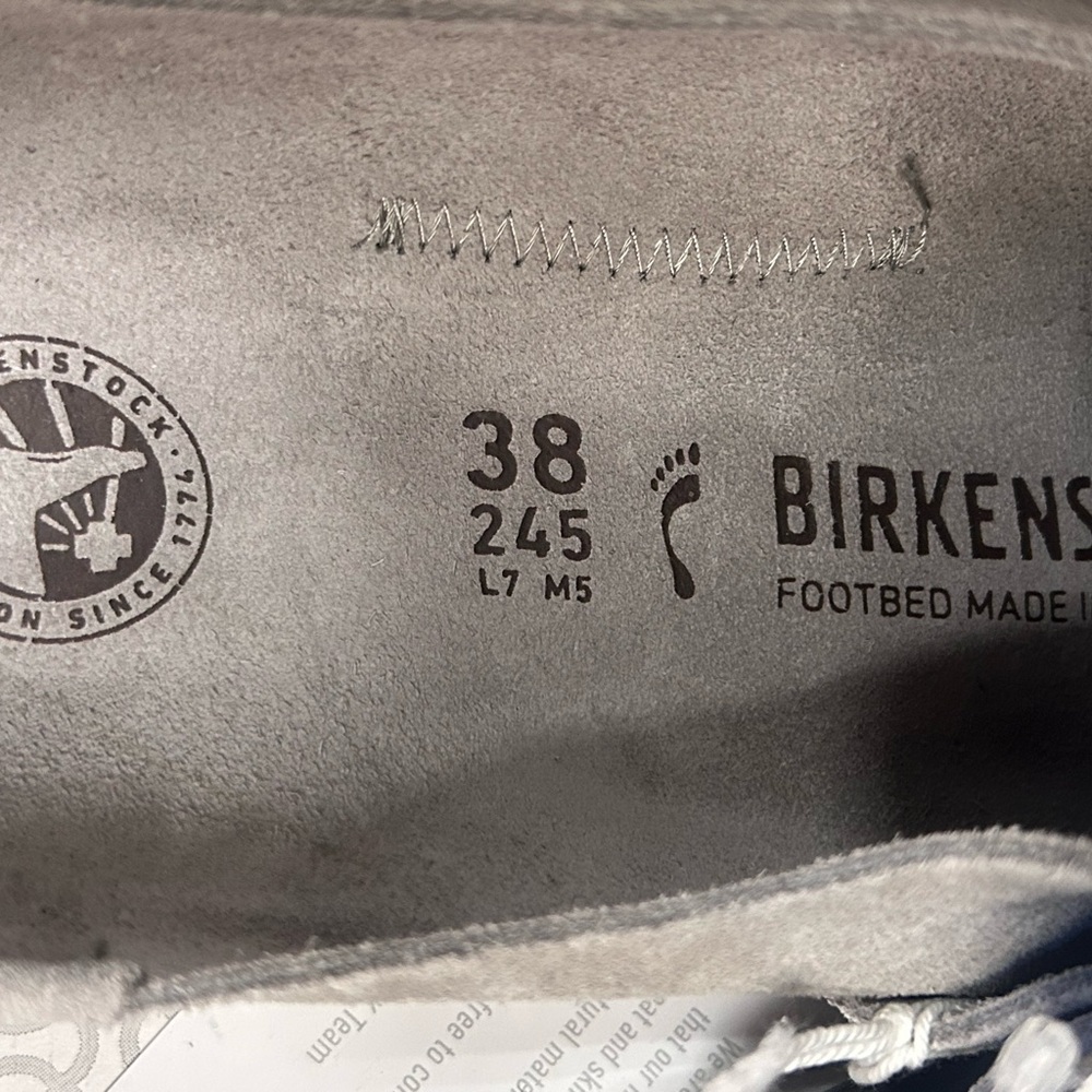 Birkenstock | Buckley Suede Corduroy Clog Womens Size 38 US 7 Gray - Picture 13 of 13
